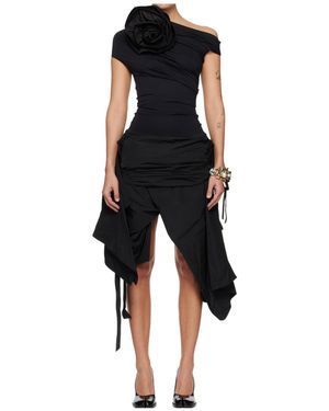 VAQUERA Rose Applique Mini Dress - Black