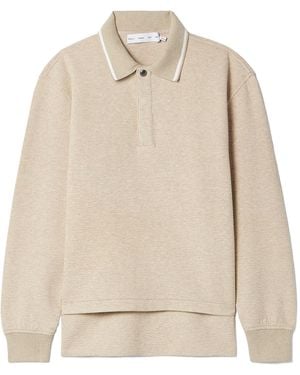 Proenza Schouler Genevieve Long-Sleeved Polo Shirt - Natural