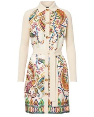Etro Paisley Belted Cotton Cardigan - White