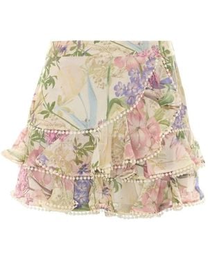 Charo Ruiz Ibiza Fera Ruffled Mini Skirt - Natural