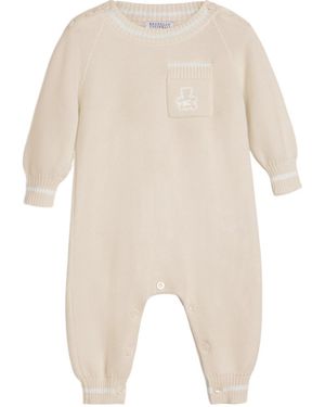 Brunello Cucinelli Bernie-Motif Romper - White