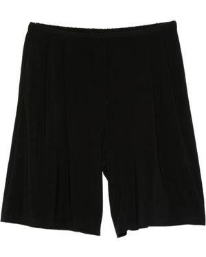 Norma Kamali Pleated Bermuda Shorts - Black