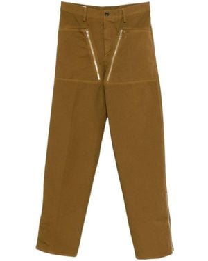 Dries Van Noten Zipper Detail Trousers - Green