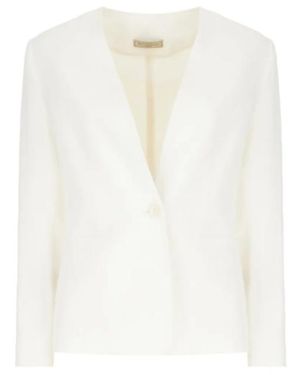 Antonelli Single-Button Collarless Jacket - White