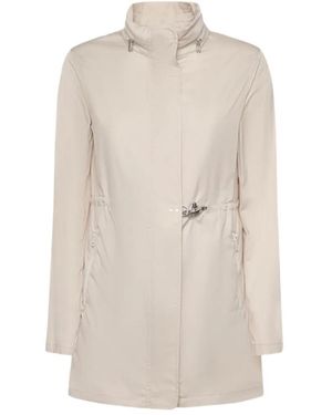 Fay High Neck Technical Coat - White