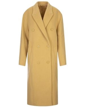 Isabel Marant Theodore Double-Breasted Mid-Length Coat - Yellow