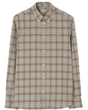 Burberry Check Wool Flannel Overshirt - Grey