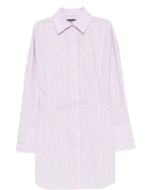 WRSTBHVR Striped Button-Down Mini Dress - White