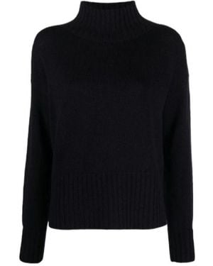 Drumohr Oversized Mock-Neck Knitted Jumper - Black