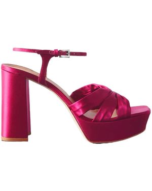 Reformation Monetta Satin Platform Sandals - Pink
