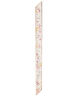 Prada Printed Silk Twill Skinny Scarf - White