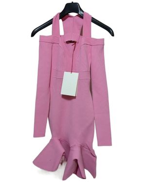 McQueen Ruffle Detailed Flared Mini Dress - Pink