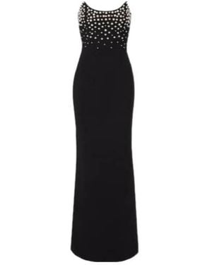 Rebecca Vallance Lynette Embellished Crepe Bustier Gown - Black
