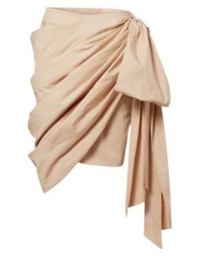 Chloé Bow-Detail Cotton Poplin Midi Skirt - Natural