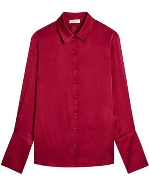 Anine Bing Amanda Silk-Blend Shirt - Red