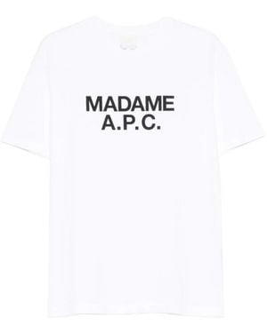 A.P.C. Logo Printed T-Shirt - White