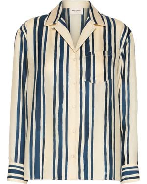 Weekend by Maxmara Silk Stripe Shirt - Blue