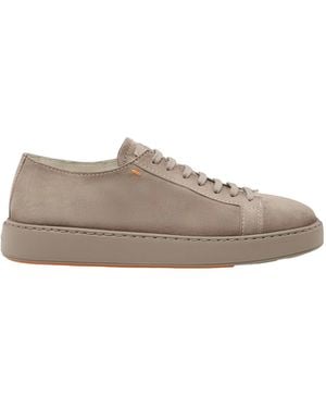 Santoni Round Toe Lace-Up Sneakers - Gray