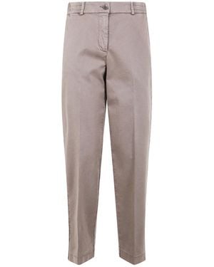 Seventy Elastic-Waistband Cotton Trousers - Grey