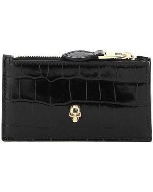 McQueen Skull Zipped Cardholder - Black