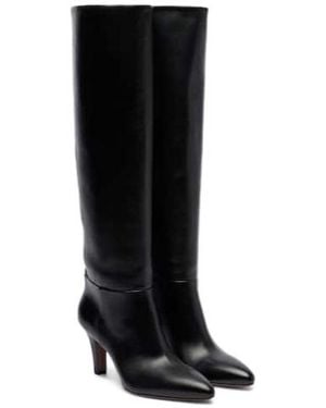 Paris Texas Leather Knee-High Boots - Black