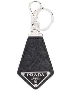 Prada Leather Key Ring - White