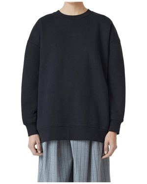 Closed Round-Neck Ribbed Sweatshirt - Blue