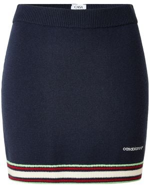 CASABLANCA Logo-Detail Knit Skirt - Blue
