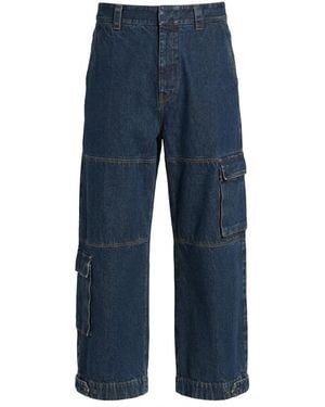 Gucci Contrast Stitched Wide-Leg Jeans - Blue