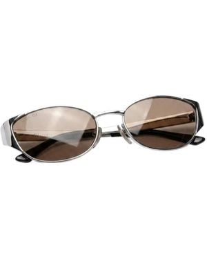 Gucci Oval-Frame Sunglasses - White