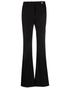 Versace Medusa Plaque Mid-Rise Flared Trousers - Black