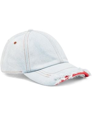 DIESEL Distressed Denim Cap - White