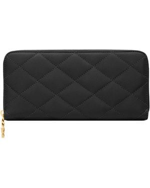 Saint Laurent Cassandre Bijou Grain De Poudre Zipper Wallet - Black