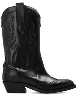 Alohas Calyx High-Heeled Ankle Boots - Black