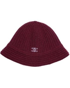 Celine Ribbed Cashmere Bucket - Purple