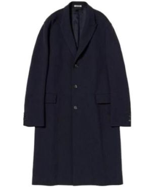 AURALEE Long-Sleeved Wool Coat - Blue