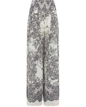 Blugirl Blumarine Floral Casual Pants - Gray