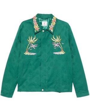 CASABLANCA Lapel Collar Long-Sleeved Casual Jacket - Green