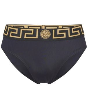 Versace Logo Briefs Pants - Blue