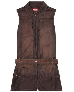 DIESEL Belted Sleeveless Dress - Brown
