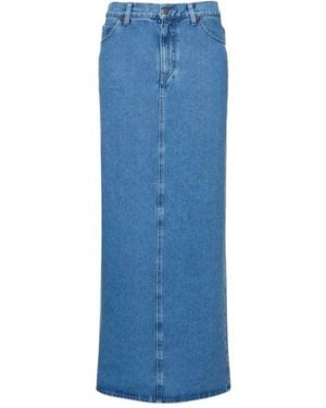 GIUSEPPE DI MORABITO Wool Blend Denim Skirt - Blue