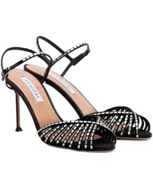 Aquazzura Crystal-Embellished Sandals - Black