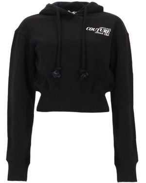 Versace Jeans Couture Beach Club Cropped Hoodie - Black