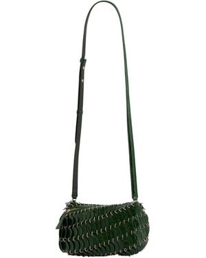 Rabanne Discs Detailed Embossed Crossbody Bag - White