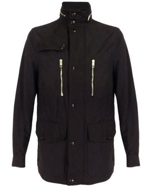 Burberry High-Collar Long-Sleeved Casual Jacket - Blue
