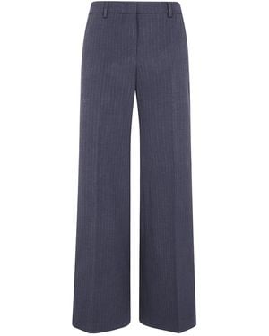 Seventy Pinstriped Tailored Pants - Blue