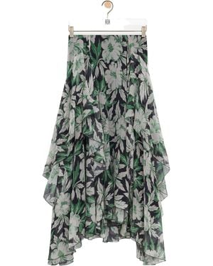 Loewe Floral Print Skirt - Green