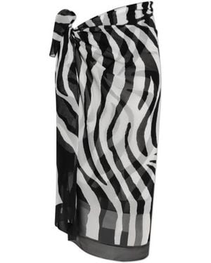 Balmain Zebra-Print Sarong - Black