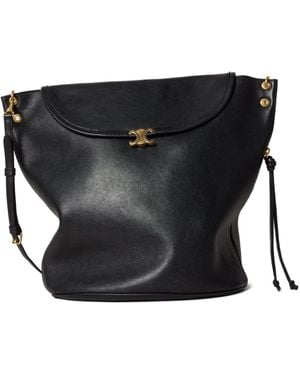 Celine Soft Triomphe Bucket - Black