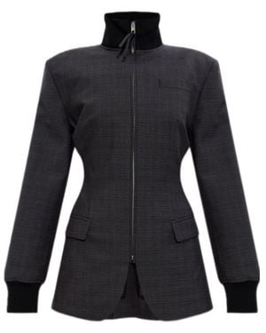 Moschino Stand-Up Collar Suit Jacket - Black